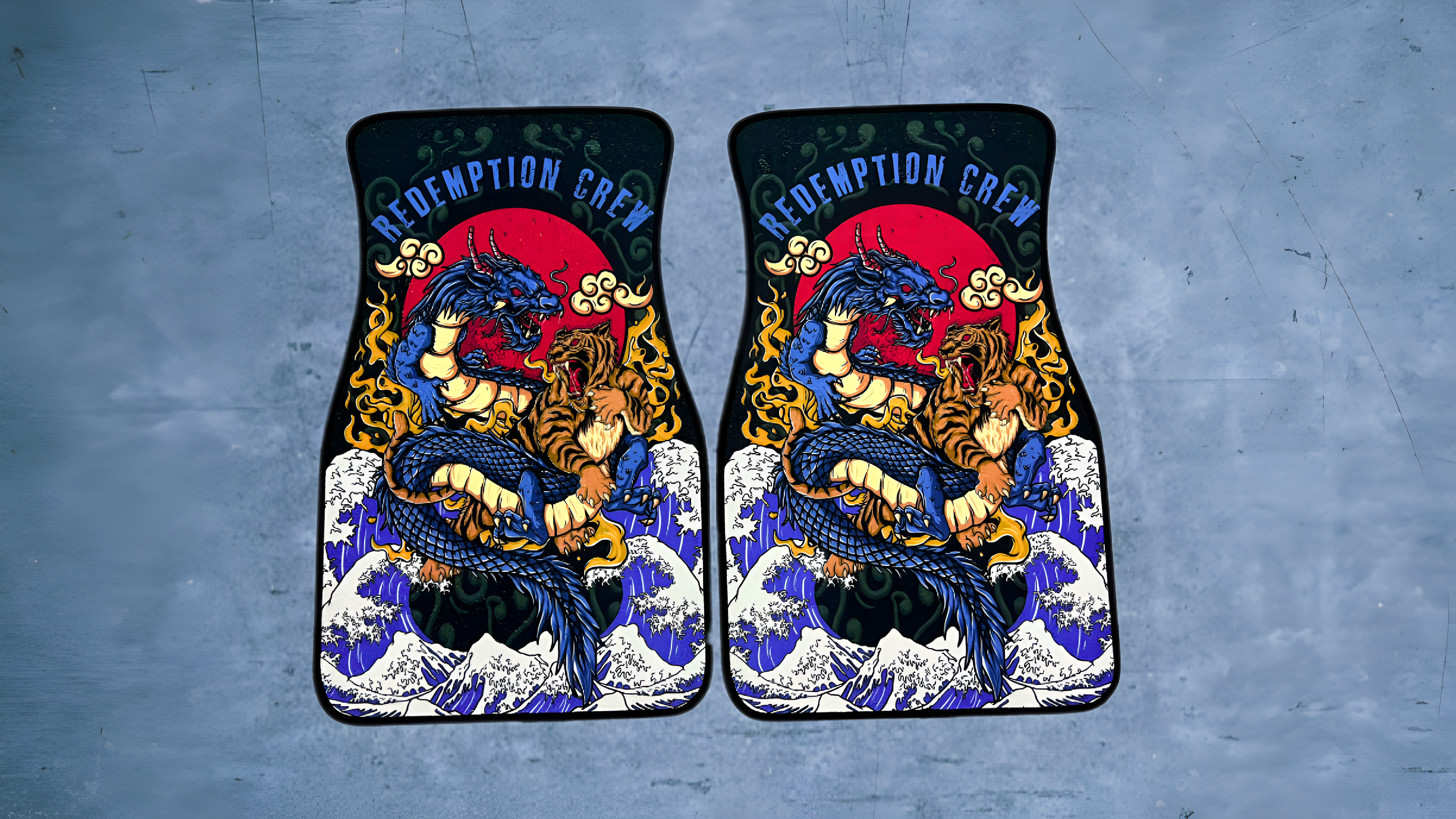 Dragon vs Tiger Car Mat